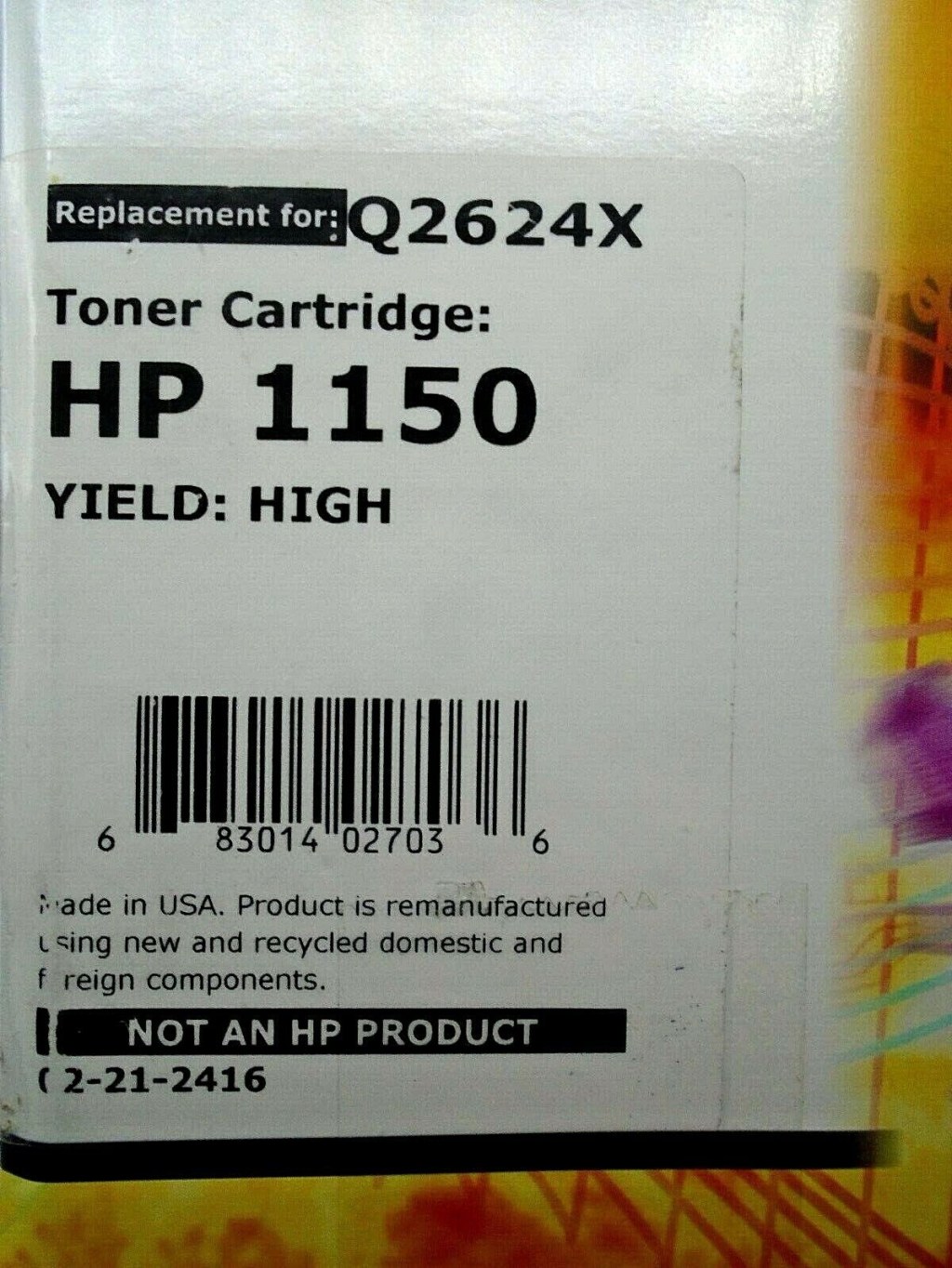 Picture of: HP LaserJet  Replacement Toner Cartridge MSE High Yield Qx
