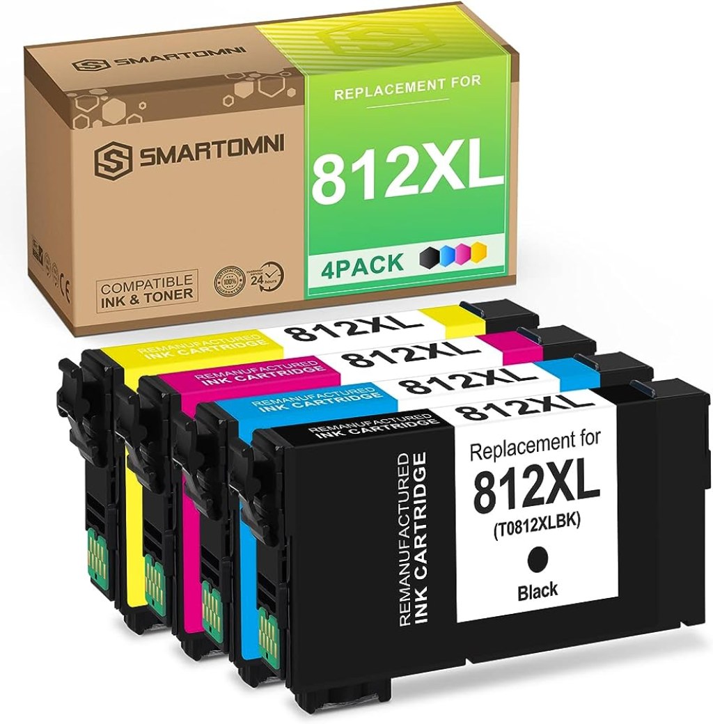 Picture of: S SMARTOMNI XL Ink Cartridges Combo Pack Latest Version Remanufactured  Replacement for Epson  T XL Ink Cartridge for Workforce Pro WF-